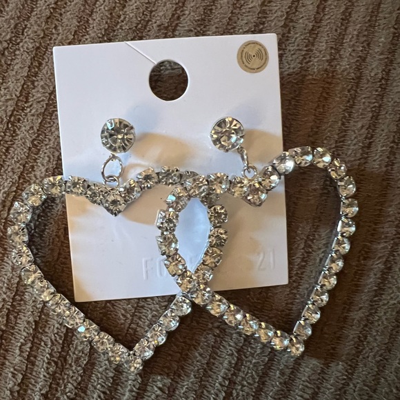 Forever 21 Jewelry - Forever 21 large heart earrings